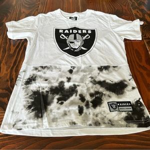 Raiders Las Vegas boys, large (14-16) white and black tie dye  T-shirt NWT new